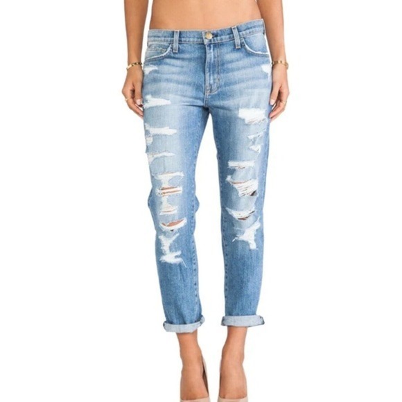- Current Elliott Womens 30 Fling Tattered Destroy Boyfriend Jeans Medium … - Picture 3 of 6